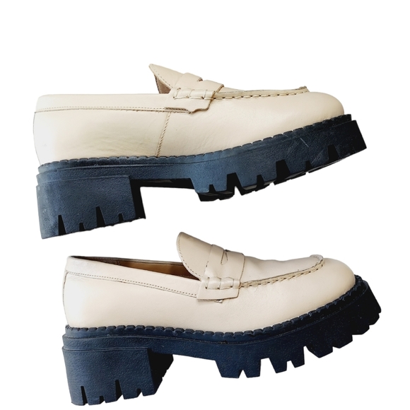 Free People Lyra Lug Sole Sand Nude Patent Leather Loafers Size 36.5 US 6.5 NWOB - Picture 14 of 16